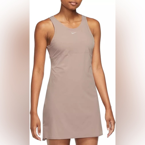 NWT Nike Women's Bliss Sport Dress with Shorts Diffused Taupe size XL - Picture 1 of 8